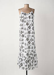 Robe longue manches bretelles ajustables fines bretelles blanc LES P'TITES BOMBES femme