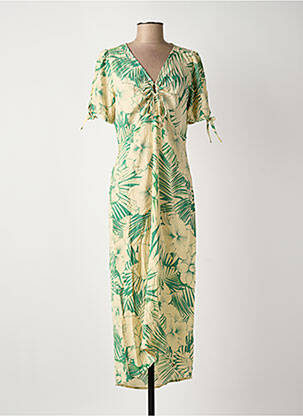 Robe longue manches courtes manches courtes vert LES P'TITES BOMBES femme