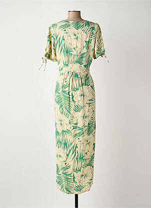 Robe longue manches courtes manches courtes vert LES P'TITES BOMBES femme