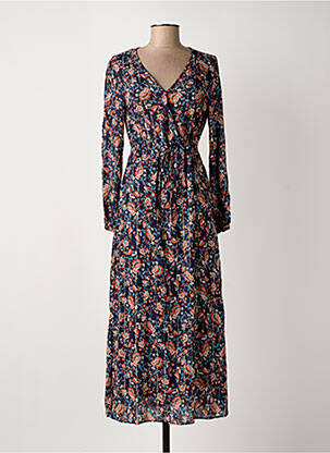 Robe longue manches longues manches longues bleu C'EST BEAU LA VIE femme