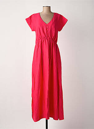 Robe longue manches courtes manches courtes rose C'EST BEAU LA VIE femme