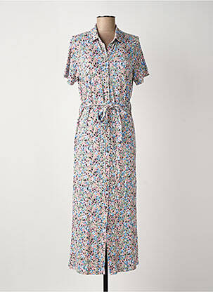 Robe longue imprimé fleurs manches courtes bleu GARCIA femme