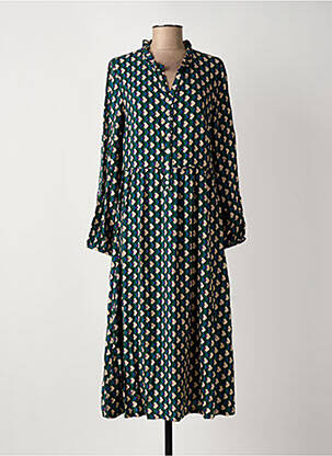 Robe mi-longue manches longues manches longues vert C'EST BEAU LA VIE femme