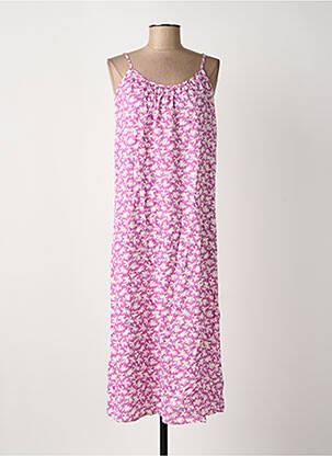 Robe mi-longue coupe fluide fines bretelles violet C'EST BEAU LA VIE femme