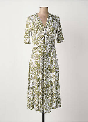 Robe mi-longue manches courtes manches courtes vert OLSEN femme