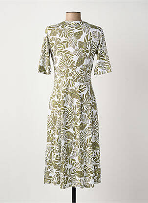Robe mi-longue manches courtes manches courtes vert OLSEN femme