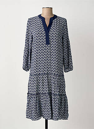 Robe mi-longue manches 3/4 manches 3/4 bleu OLSEN femme