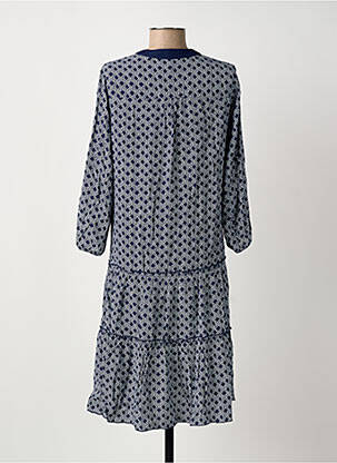 Robe mi-longue manches 3/4 manches 3/4 bleu OLSEN femme