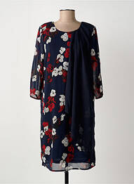 Robe courte manches 3/4 manches 3/4 bleu SIGNATURE femme