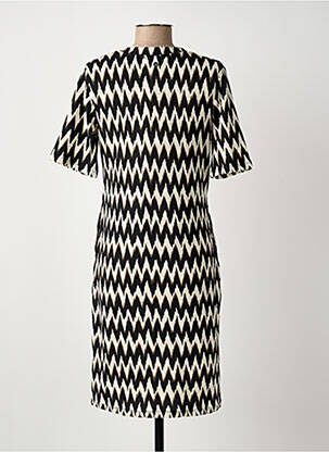 Robe mi-longue imprimé fantaisie manches courtes noir GARCIA femme