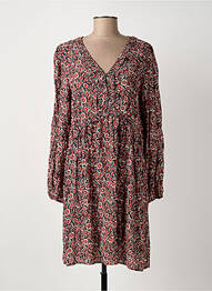 Robe mi-longue coupe fluide manches longues noir C'EST BEAU LA VIE femme