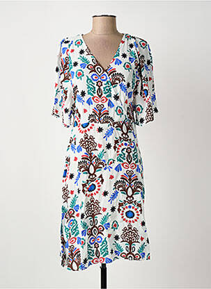 Robe mi-longue blanc C'EST BEAU LA VIE femme