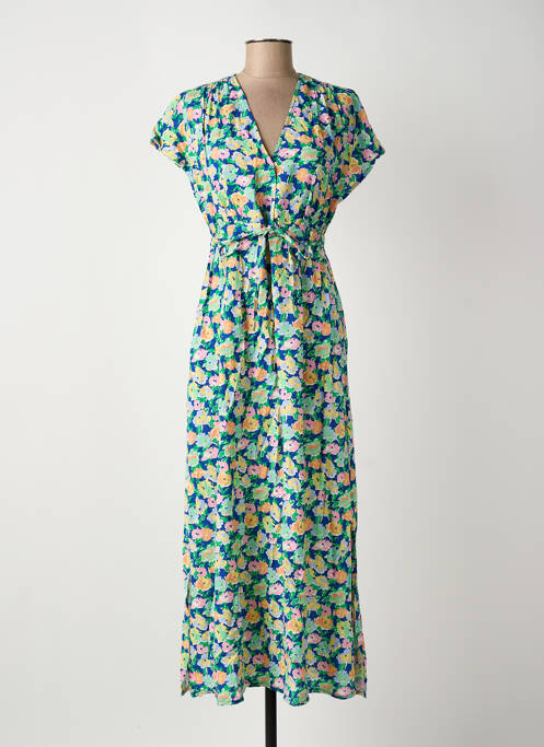 Robe longue manches courtes manches courtes bleu C'EST BEAU LA VIE femme