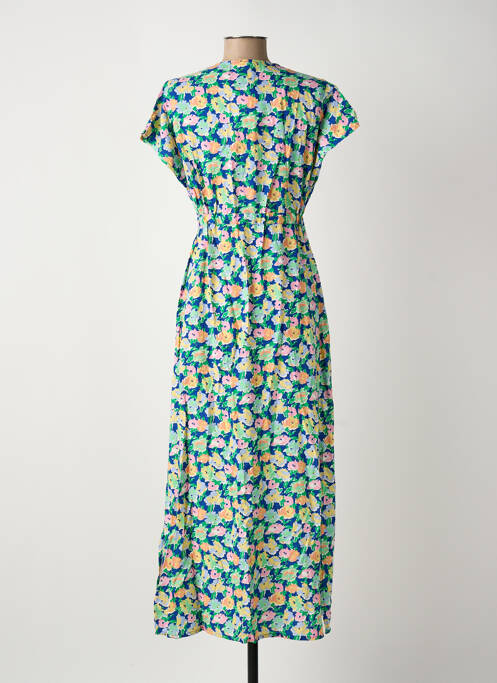 Robe longue manches courtes manches courtes bleu C'EST BEAU LA VIE femme
