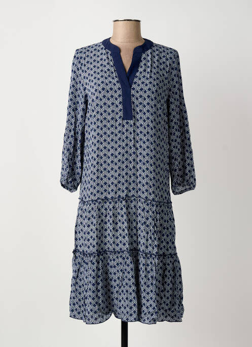 Robe mi-longue manches 3/4 manches 3/4 bleu OLSEN femme