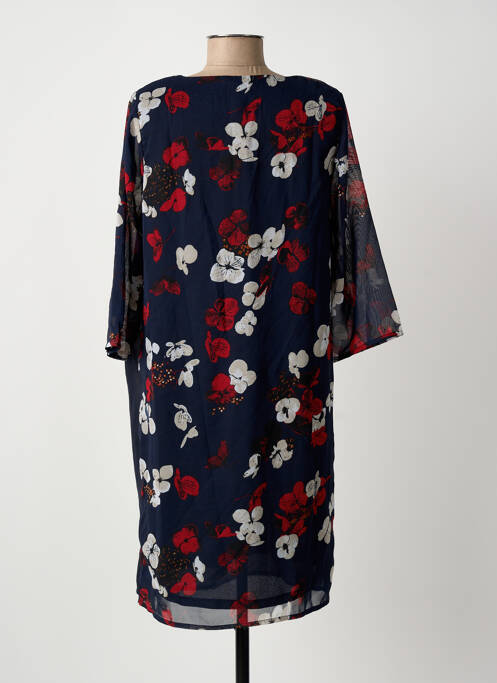 Robe courte manches 3/4 manches 3/4 bleu SIGNATURE femme