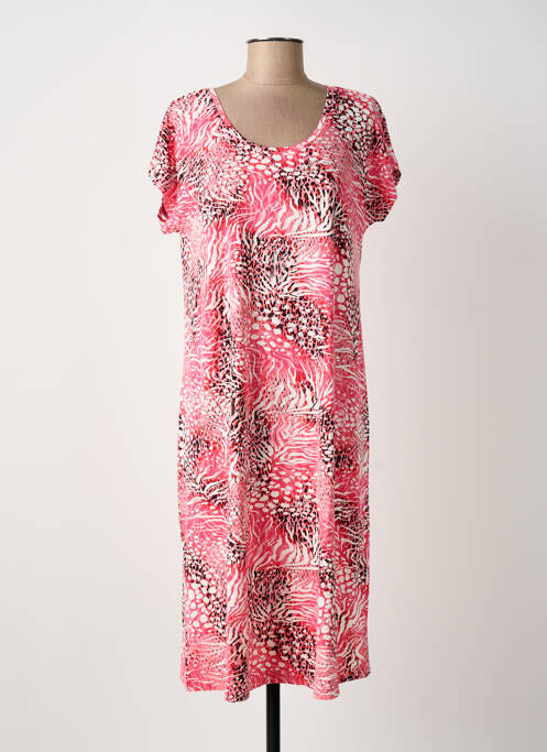 Robe mi-longue rose SIGNATURE femme