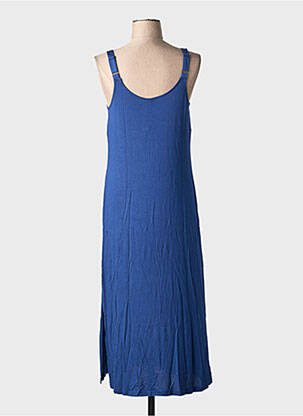 Robe longue manches bretelles ajustables fines bretelles bleu SHEEGO femme