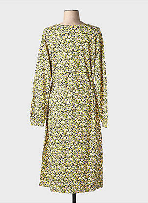 Robe mi-longue imprimé fleurs manches longues vert SHEEGO femme