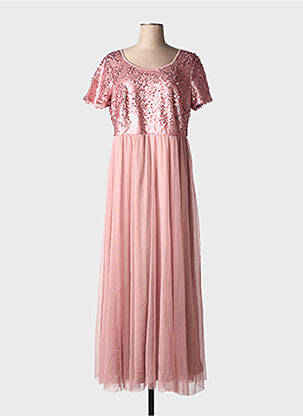 Robe longue manches courtes manches courtes rose SHEEGO femme