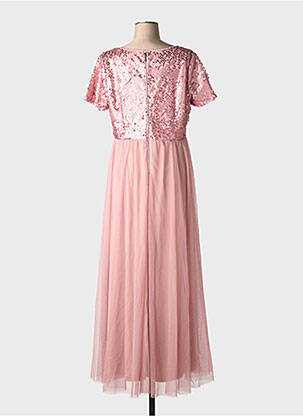 Robe longue manches courtes manches courtes rose SHEEGO femme