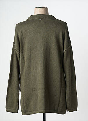 Pull coupe cintrée manches longues vert SHEEGO femme
