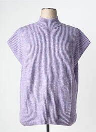 Pull tissage chiné manches courtes violet SHEEGO femme