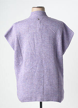 Pull tissage chiné manches courtes violet SHEEGO femme