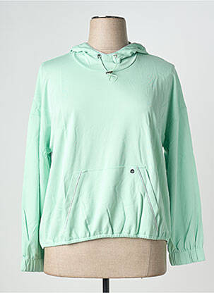 Sweat-shirt à capuche tissage jersey manches longues vert SHEEGO femme