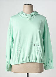 Sweat-shirt à capuche tissage jersey manches longues vert SHEEGO femme