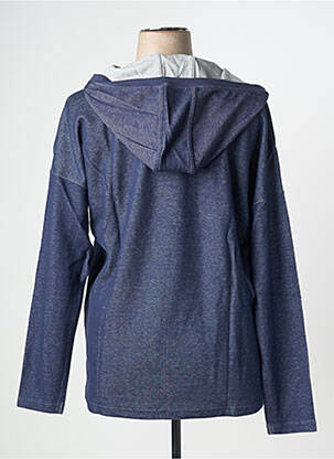 Sweat-shirt à capuche col v manches longues bleu SHEEGO femme