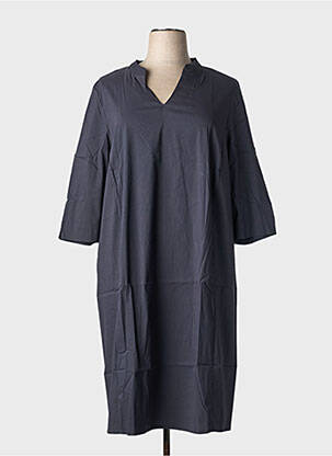 Robe mi-longue manches courtes manches courtes bleu KJBRAND femme