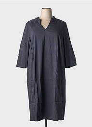 Robe mi-longue manches courtes manches courtes bleu KJBRAND femme