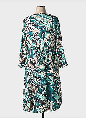 Robe mi-longue imprimé fantaisie manches longues vert VIA APPIA DUE femme