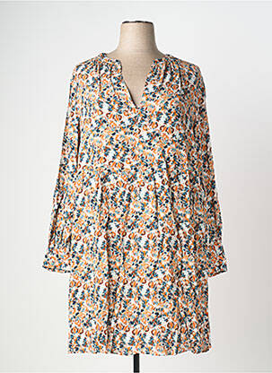 Robe mi-longue coupe fluide manches longues orange TOM TAILOR femme
