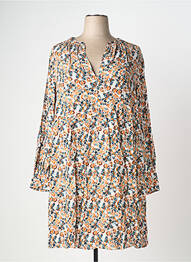 Robe mi-longue coupe fluide manches longues orange TOM TAILOR femme