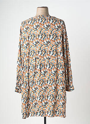 Robe mi-longue coupe fluide manches longues orange TOM TAILOR femme