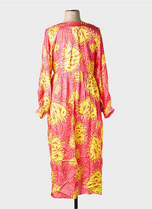 Robe longue manches longues manches longues rose SHEEGO femme