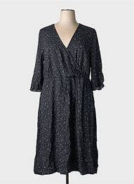 Robe mi-longue manches 3/4 manches 3/4 noir SHEEGO femme