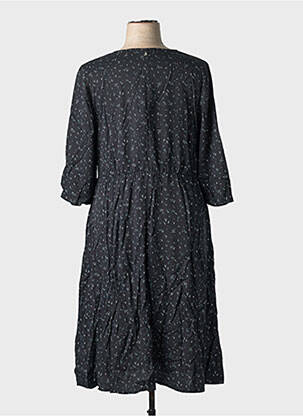 Robe mi-longue manches 3/4 manches 3/4 noir SHEEGO femme
