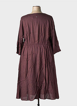 Robe mi-longue manches 3/4 manches 3/4 rouge SHEEGO femme