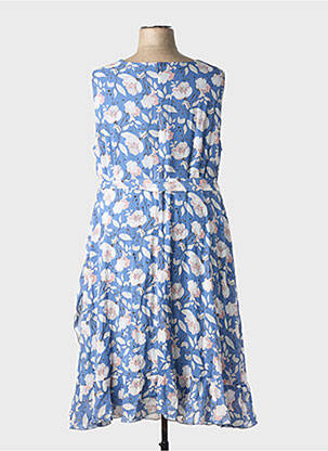 Robe mi-longue imprimé fleurs sans manche bleu SHEEGO femme