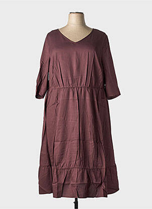 Robe mi-longue manches 3/4 manches 3/4 rouge SHEEGO femme
