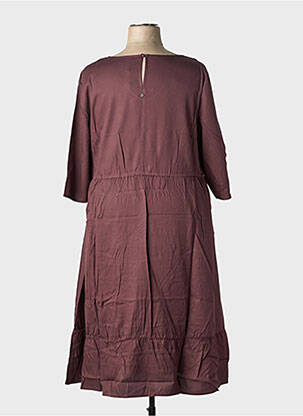 Robe mi-longue manches 3/4 manches 3/4 rouge SHEEGO femme