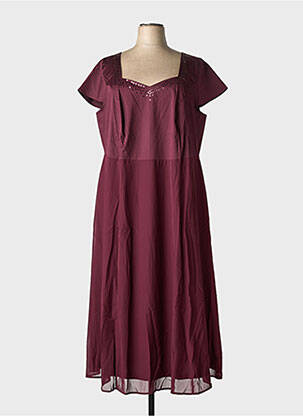 Robe longue manches courtes manches courtes rouge SHEEGO femme