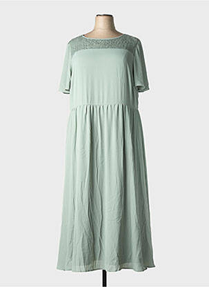 Robe longue manches courtes manches courtes vert SHEEGO femme