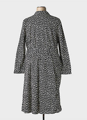 Robe mi-longue imprimé fantaisie manches longues noir SHEEGO femme