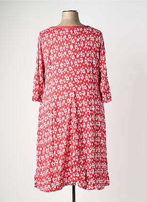 Robe mi-longue imprimé fleurs manches 3/4 rouge SHEEGO femme