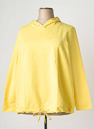 Sweat-shirt à capuche stretch manches longues jaune SHEEGO femme