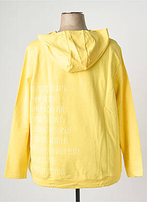 Sweat-shirt à capuche stretch manches longues jaune SHEEGO femme